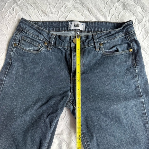 PAIGE Women's Skinny Jeans Dark Blue Wash With Ankle Slits - Picture 5 of 10